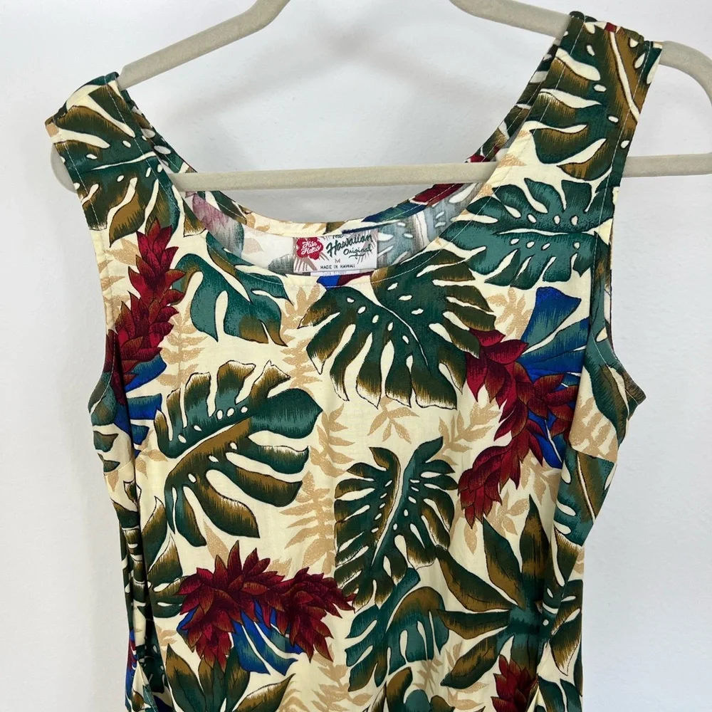 THE HAWAIIAN ORIGINAL Vintage Hilo Hattie Womens Dress Size M Long Botanical USA - Picture 2 of 9